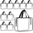 Sacos de cosméticos Reginary Clear PVC impermeável, pacote com 10 unidades, 30x22x10cm