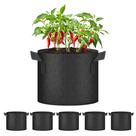 Sacos de cultivo de plantas HealSmart, pacote com 5 galões e 5 com alças pretas