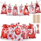 Sacos de doces Advent Countdown Drawstring, cetim, 24 unidades Sacos de doces Advent Countdown Drawstring, cetim, 24 unidades