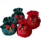 Sacos de doces de Natal, pacote com 4 pacotes de veludo dourado e maçã com cordão