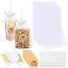 Sacos de guloseimas Clear Rice Krispie Wavwavw 100 conjuntos com fita