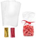 Sacos de guloseimas de celofane Morepack, 6 x 12 polegadas, 200 unidades com gravatas giratórias Sacos de guloseimas de celofane Morepack, 6 x 12 polegadas, 200 unidades com gravatas giratórias