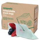 Sacos de lanche compostos para casa, compostáveis, resseláveis, 100 unidades