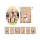 Sacos De Linho Com Cordão Para Natal, 6 Peças, Bolsas De Presente Em Burlap Para Doces, Biscoitos,