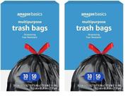Sacos de lixo Amazon Basics Multipurpose 30L 50 unidades x2 Sacos de lixo Amazon Basics Multipurpose 30L 50 unidades x2