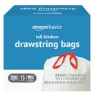 Sacos de lixo Amazon Basics Tall Kitchen 13 galões 200 unidades