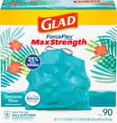 Sacos de lixo Glad ForceFlex MaxStrength 13 galões 90 quilates azul-petróleo Sacos de lixo Glad ForceFlex MaxStrength 13 galões 90 quilates azul-petróleo