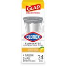 Sacos de lixo Glad Small Drawstring 4L com Clorox 34 unidades