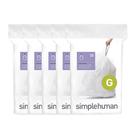 Sacos de lixo simplehuman Code G Drawstring 30L brancos, pacote com 100