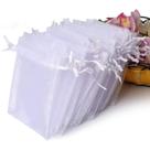 Sacos de organza Hopttreely 100 peças de lembrancinha de casamento branca 10x12cm