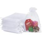 Sacos de organza, pacote HRX, brancos, 10x15cm, 100 unidades para presentes