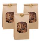 Sacos de padaria Eupako 50 peças de papel kraft marrom com janela de 200 mL