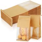 Sacos de padaria FVIEXE 100PCS com janela, papel kraft de 13 x 11 x 28 cm