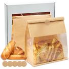 Sacos de pão GOULIKFUL Heavy Duty Kraft com gravata de estanho, 50 unidades