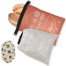 Sacos de pão LDJRCP, envoltório de cera de abelha reutilizável, massa fermentada, pacote com 2 unidades, laranja e cinza Sacos de pão LDJRCP, envoltório de cera de abelha reutilizável, massa fermentada, pacote com 2 unidades, laranja e cinza