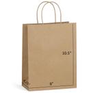 Sacos de papel Eupako Brown Kraft 8x10x27cm com alças 100 unidades