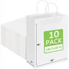 Sacos de papel JET PAPER BAGS grandes brancos com alças 45x18x45cm 10