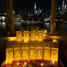 Sacos de papel luminários Just Married WYMM Light up Letters Sacos de papel luminários Just Married WYMM Light up Letters