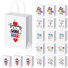 Sacos de papel para presentes para professores PerKoop de 36 peças com alças 20x16x8 cm