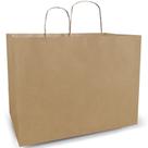 Sacos de papel Qutuus Brown Kraft 40x15x30cm, pacote com 50 alças