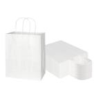 Sacos de papel Toovip Medium White Kraft com alças, pacote com 50 Sacos de papel Toovip Medium White Kraft com alças, pacote com 50