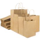 Sacos de papel woric 120 peças marrons com alças, 4 tamanhos variados