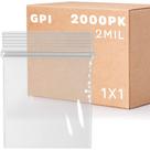 Sacos de plástico com zíper para joias, pacote GPI de 2000, 1 x 1 cm, 2 mil