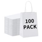 Sacos de presente BAG BOX, pacote com 100 pacotes de papel kraft branco 15x8x21cm
