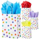 Sacos de presente BLEWINDZ Rainbow com papel de seda, 32 unidades para festa