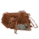 Sacos de presente Boshen 200 peças de organza transparente com cordão 8x10cm de café