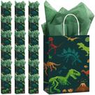 Sacos de presente Capoda Dinosaur Favor Tote com papel de seda (16 unidades)