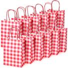 Sacos de presente Chinco Gingham Kraft Paper Christmas 30 unidades