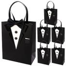 Sacos de presente Crisky Classic Black Smoking com gravata borboleta, pacote com 6