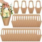 Sacos de presente de flores Gilprop Kraft Paper 100 pacotes de 35 cm com alça