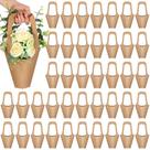 Sacos de presente de flores Gilprop Kraft Paper, 50 pacotes de 35 cm com alça
