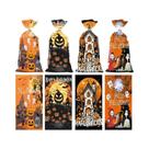 Sacos De Presente De Halloween Com Abóboras, Fantasmas E Esqueletos Para Doces E Biscoitos, 50
