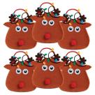 Sacos de presente de Natal de feltro de rena atuais de 13 x 17 cm, conjunto de 6 Sacos de presente de Natal de feltro de rena atuais de 13 x 17 cm, conjunto de 6