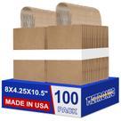 Sacos de presente de papel METRONIC 100 unidades marrons com alças 22x11x27cm