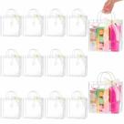 Sacos de presente de plástico transparente Ohuimrt com alças, 20 unidades de fita de 28 m Sacos de presente de plástico transparente Ohuimrt com alças, 20 unidades de fita de 28 m