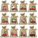 Sacos de presente de serapilheira de Natal BORAMDO, 24 unidades, 13x18 cm