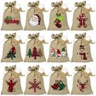 Sacos de presente de serapilheira de Natal BORAMDO, pacote com 24 unidades com cordões