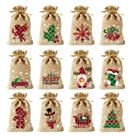 Sacos de presente de serapilheira de Natal KIMOBER, 36 peças, 10 x 15 cm, cordão