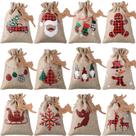 Sacos de presente de serapilheira de Natal Shappy, 24 unidades com cordões Sacos de presente de serapilheira de Natal Shappy, 24 unidades com cordões