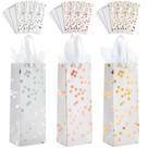 Sacos de presente de vinho Sparkle and Bash Elegant Polka Dot Foil, pacote com 12