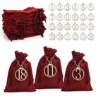 Sacos de presente do calendário do advento LIHAO Christmas Drawstring x24 Sacos de presente do calendário do advento LIHAO Christmas Drawstring x24