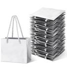 Sacos de presente Fainne Silver Mini 24 unidades com alça de papel de 10x12x6cm Sacos de presente Fainne Silver Mini 24 unidades com alça de papel de 10x12x6cm