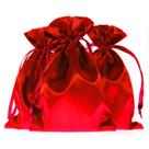 Sacos de presente Knitial de 10 x 15 cm com cordão de cetim vermelho, pacote com 50