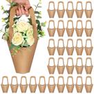Sacos de presente Kraft Paper Flowers Gilprop, 30 pacotes de 35 cm com alça