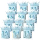 Sacos de presente metálicos Tenare de 12 peças com papel de seda 18x10x23 cm