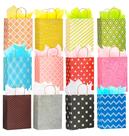 Sacos de presente Nihuecne Kraft Paper, pacote com 12, 33x25x13cm com lenço
